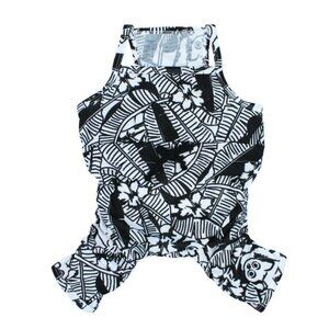 Romper Dog, Tropical, Black/White, Size: L.  New! | Dog clothes.